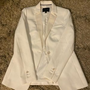 Banana Republic White Long & Lean Blazer
